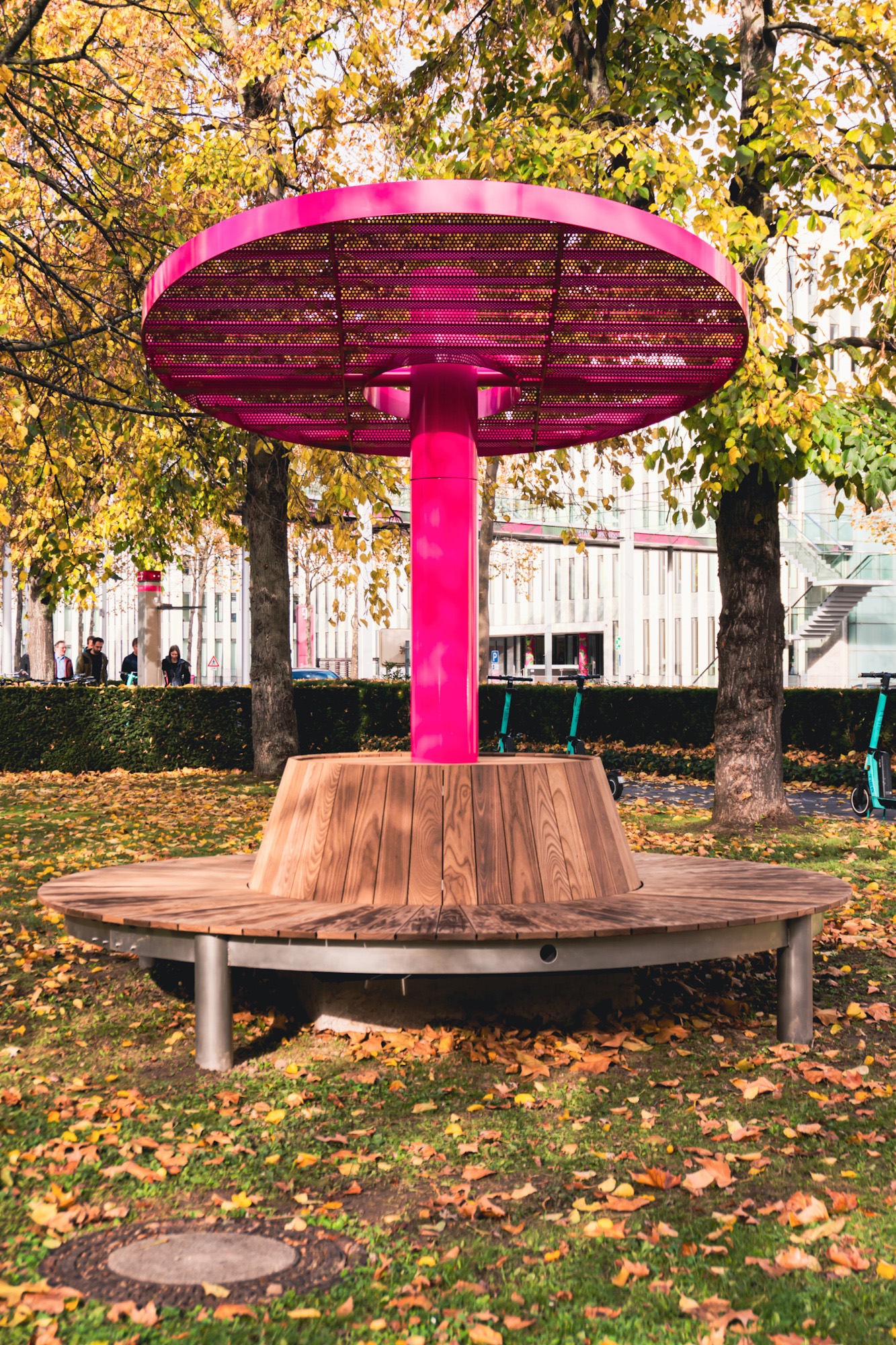 An outdoor meeting place for telekom employees created by formlos.com